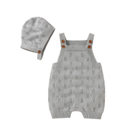 Thumbnail for MiniCozy – Doux et confortable – Salopette tricotée pour bébé avec bonnet