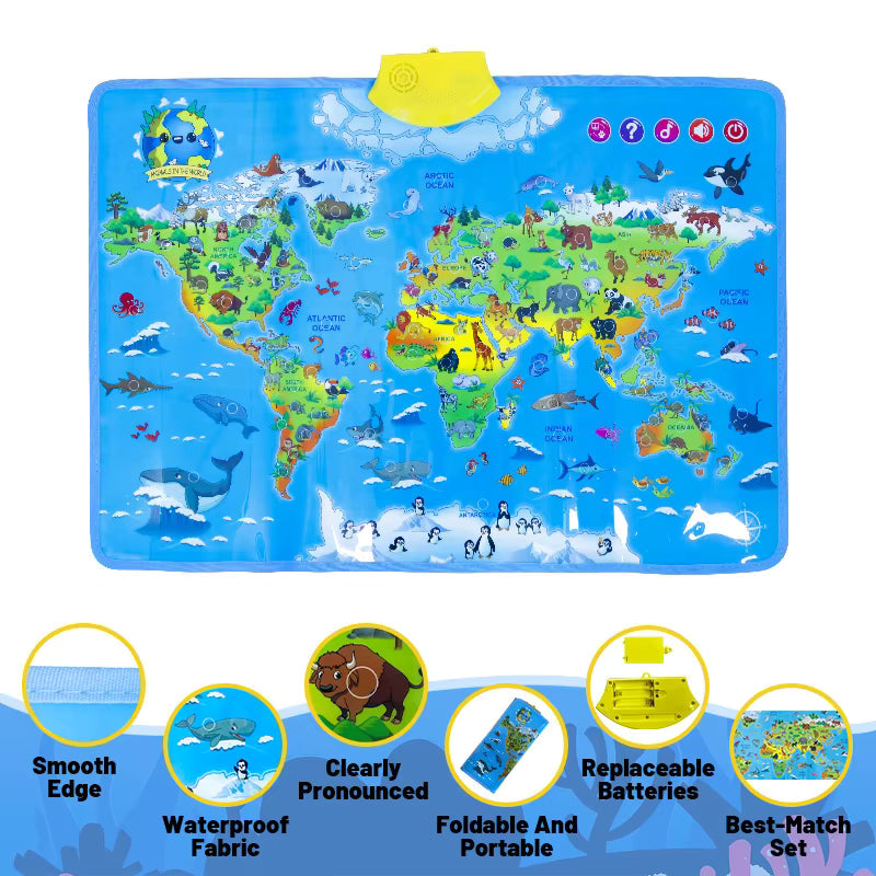 LittleExplorers – Apprendre et jouer – Carte du monde des animaux