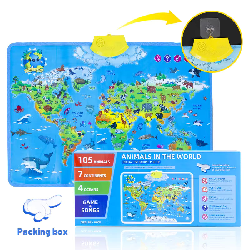 LittleExplorers – Apprendre et jouer – Carte du monde des animaux