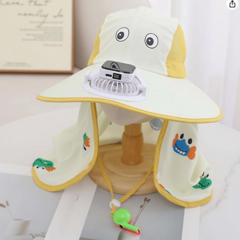 HappyShade – Protection solaire et rafraîchissement – Chapeau d'été pour enfants avec ventilateur