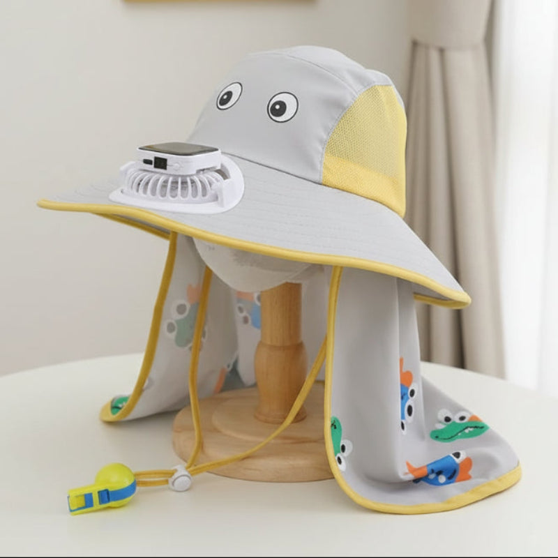 HappyShade – Protection solaire et rafraîchissement – Chapeau d'été pour enfants avec ventilateur