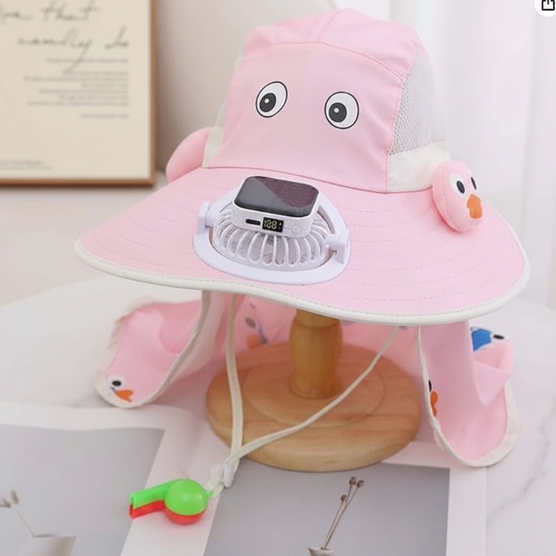 HappyShade – Protection solaire et rafraîchissement – Chapeau d'été pour enfants avec ventilateur