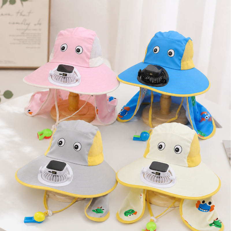 HappyShade – Protection solaire et rafraîchissement – Chapeau d'été pour enfants avec ventilateur