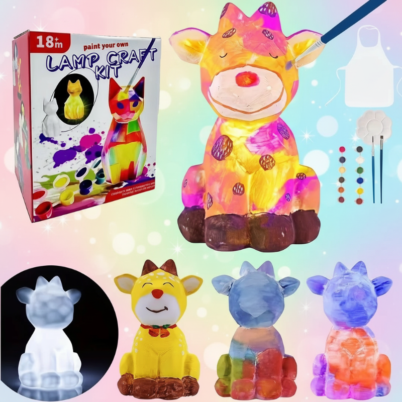 MiniCrafters – Créativité et apprentissage – Kit de peinture « Lampe DIY Animaux »