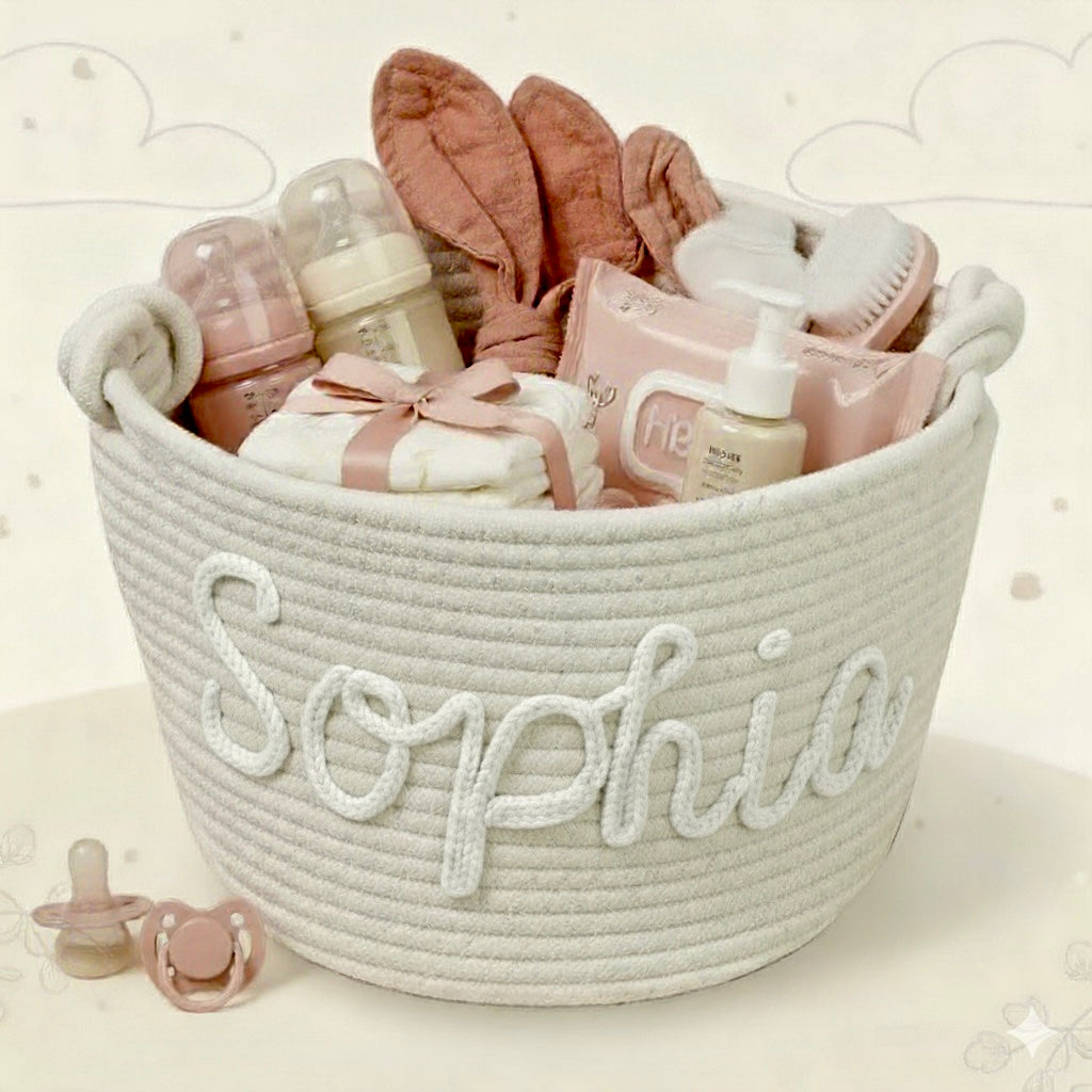 CuddleBasket – Adorable et personnel – Panier à langer personnalisé