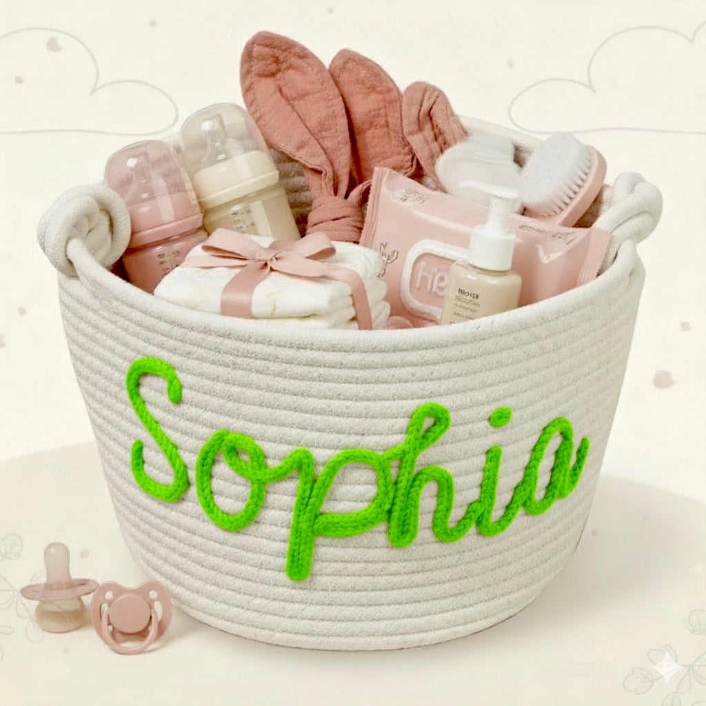 CuddleBasket – Adorable et personnel – Panier à langer personnalisé