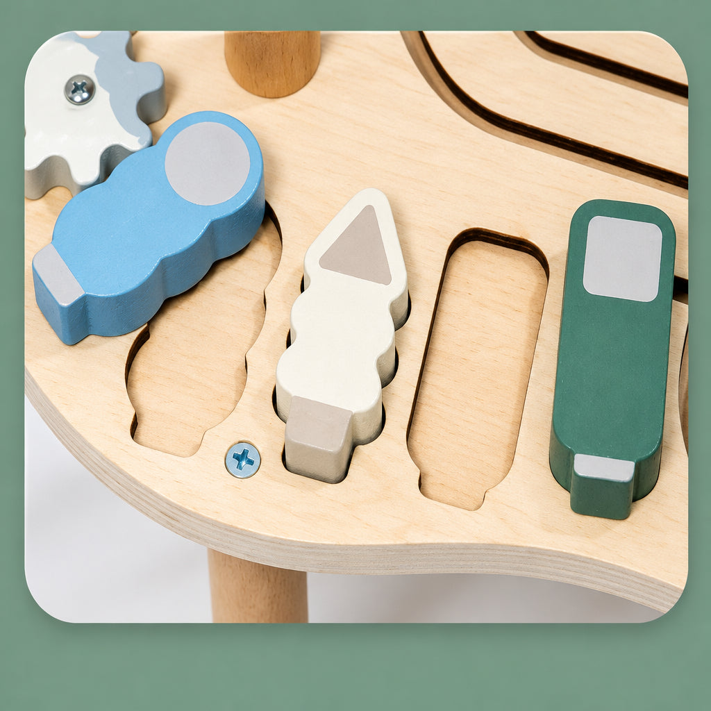 WoodMaze – Ludique et éducatif – Table d'activités en bois avec labyrinthe à perles