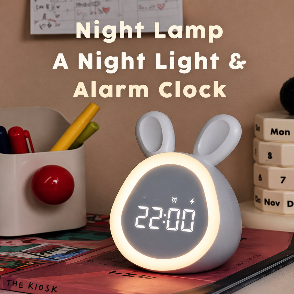 BunnyGlow – Mignon et pratique – Réveil numérique pour enfants avec veilleuse