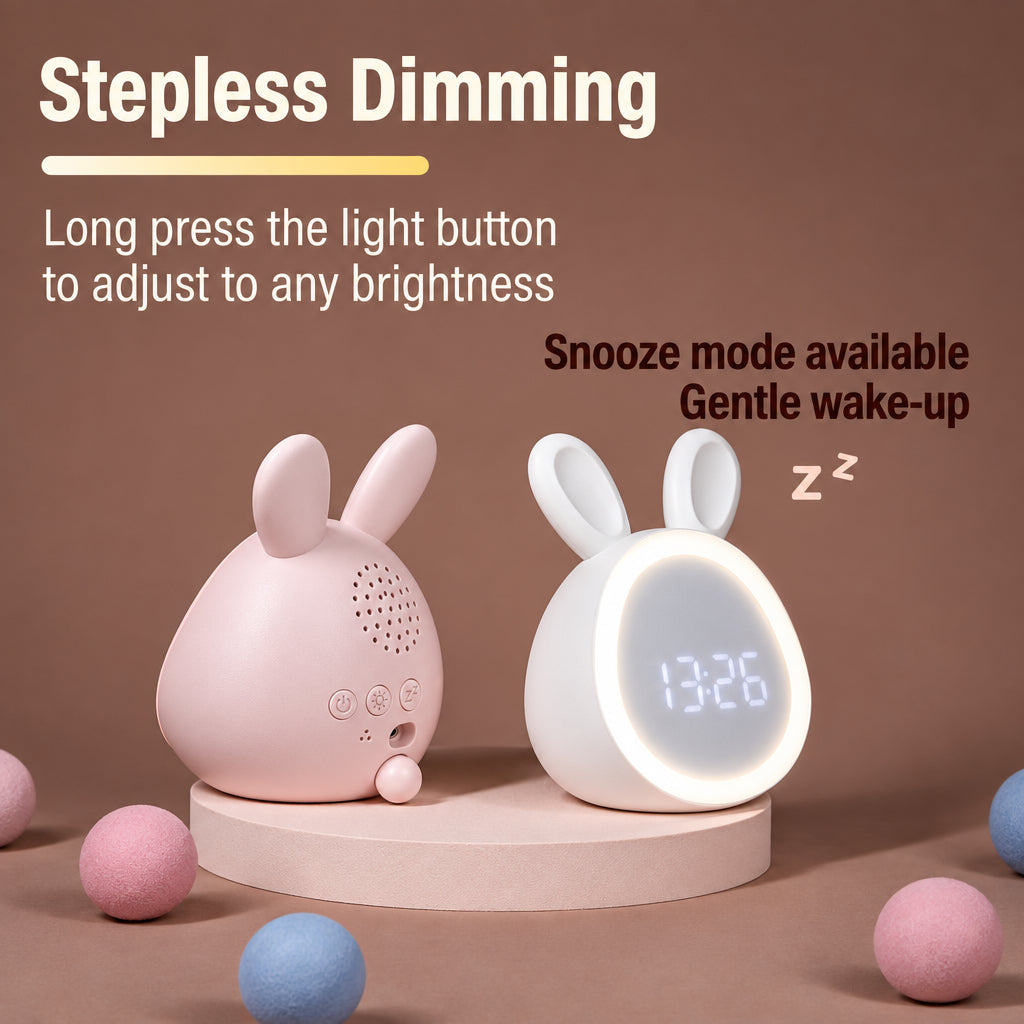 BunnyGlow – Mignon et pratique – Réveil numérique pour enfants avec veilleuse