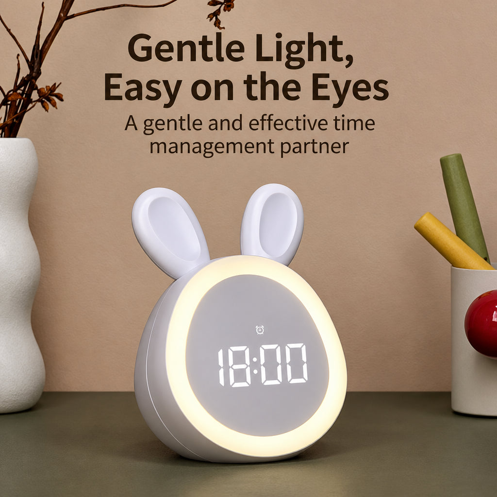 BunnyGlow – Mignon et pratique – Réveil numérique pour enfants avec veilleuse
