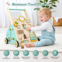 Thumbnail for WoodenSteps – Naturel et éducatif – Trotteur en bois pour bébé avec panneaux ludiques