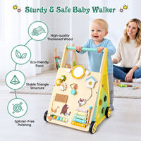 Thumbnail for WoodenSteps – Naturel et éducatif – Trotteur en bois pour bébé avec panneaux ludiques