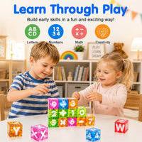 Thumbnail for LearnCube – Éducatif et interactif – Cubes magnétiques avec lettres et chiffres