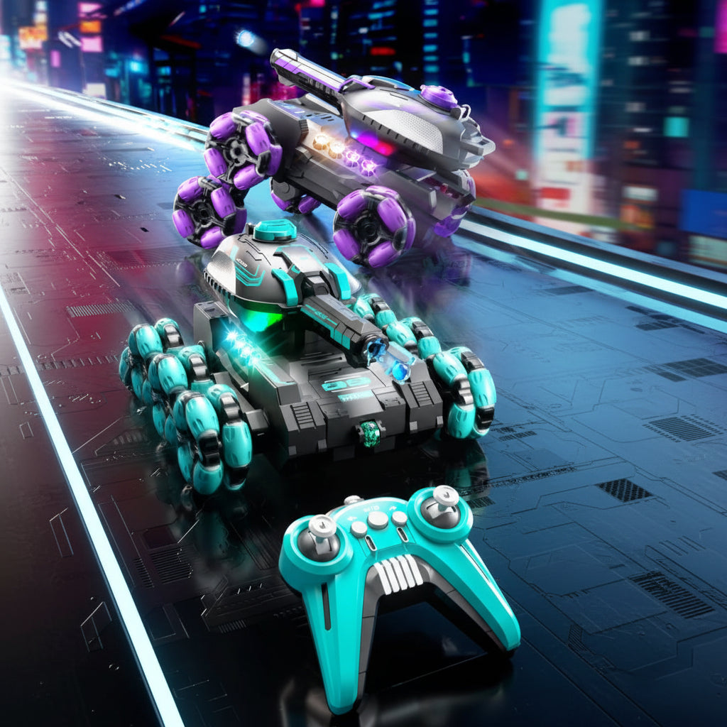 CrazyWheels – Cool et palpitant – Camion-citerne télécommandé avec lanceur de boules de gel