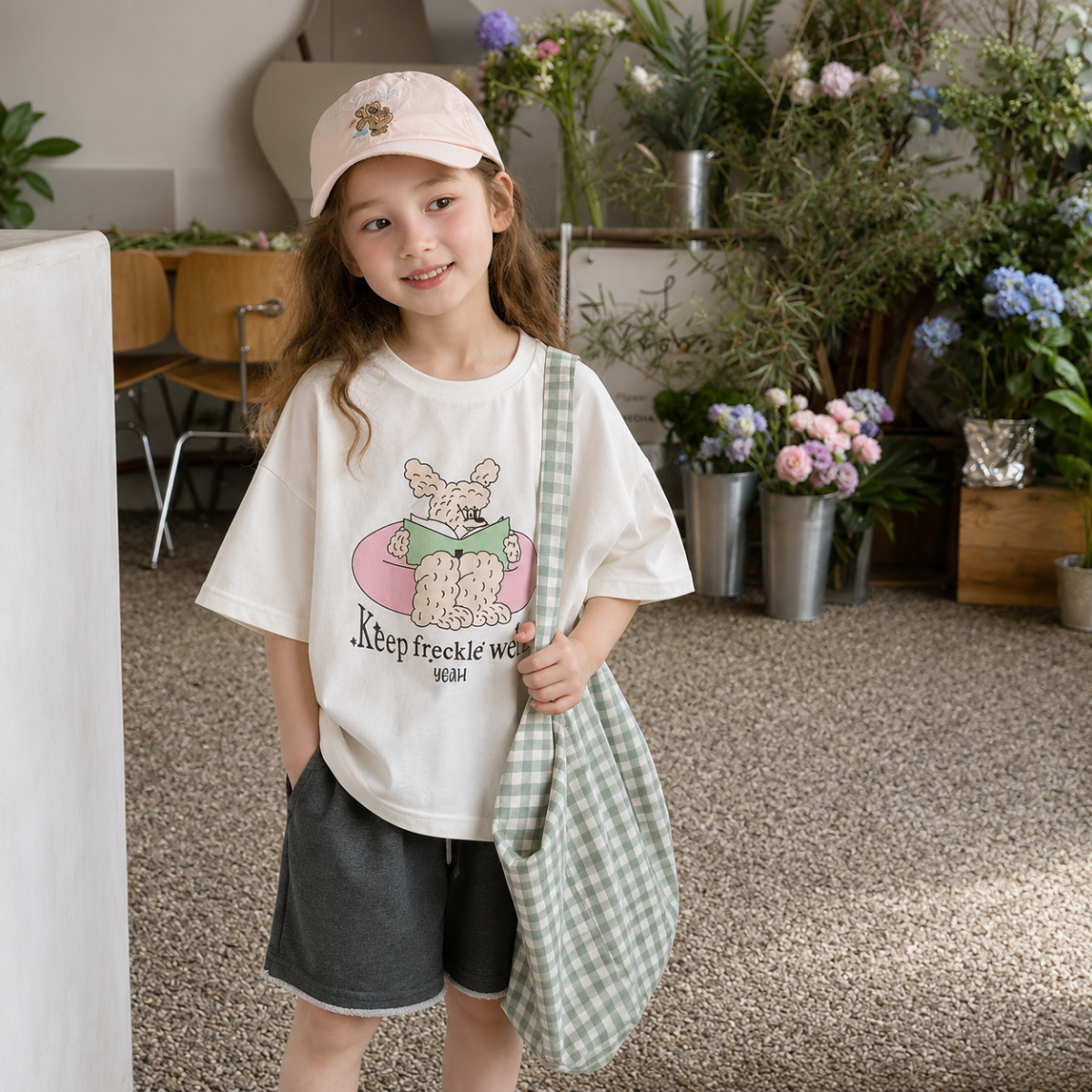 SunnyKids – Confortable et mignon – T-shirt oversize à imprimé de bande dessinée