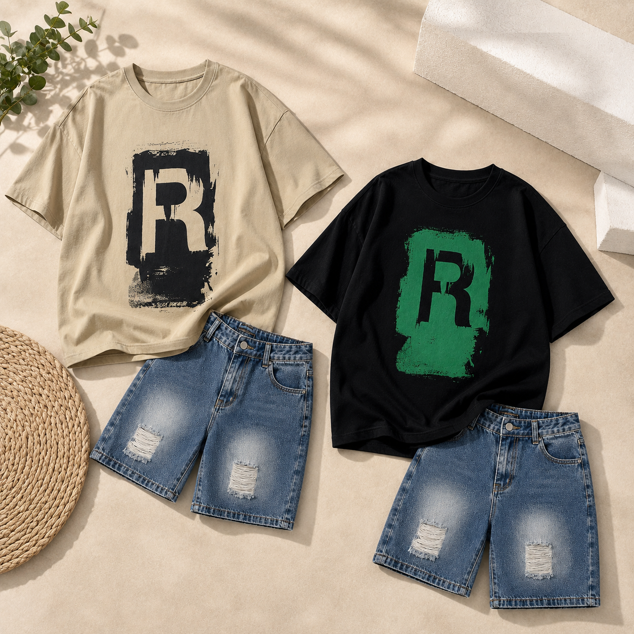 CoolBoys – Tendance et confortable – Tenue pour garçon avec t-shirt et short en jean