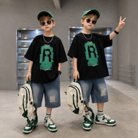 Thumbnail for CoolBoys – Tendance et confortable – Tenue pour garçon avec t-shirt et short en jean