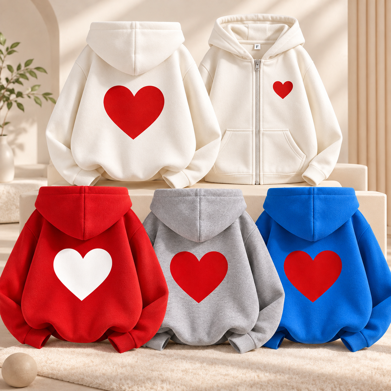 LittleLove – Doux & Mignon – Sweat à capuche pour enfant avec imprimé cœurs