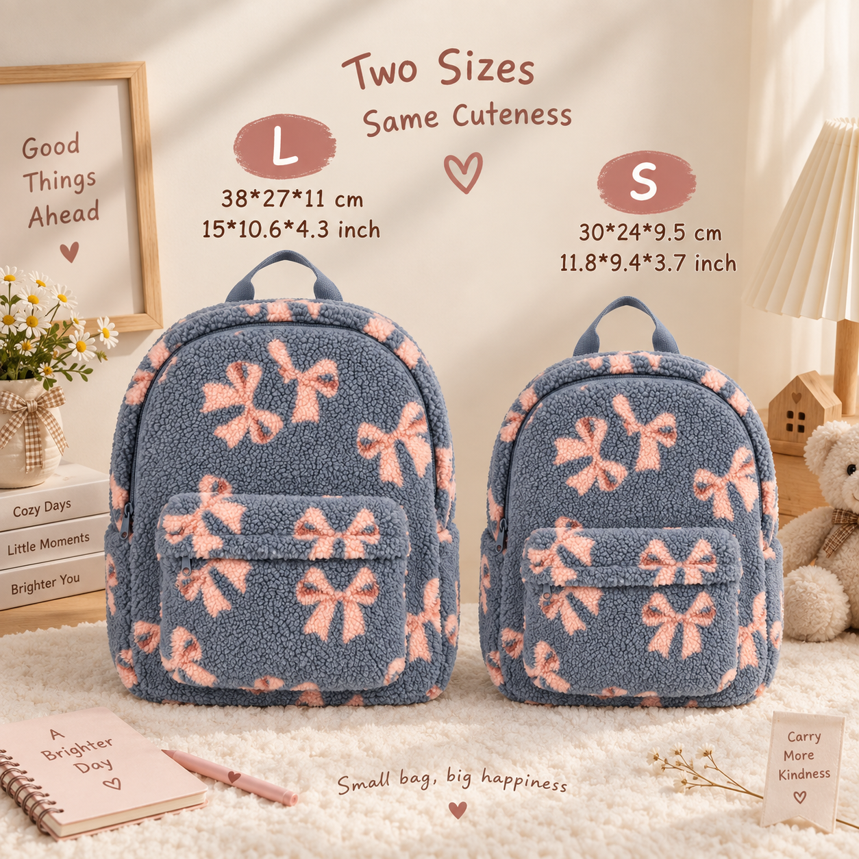 FluffyGo – Mignon & Tendance – Sac à dos Teddy