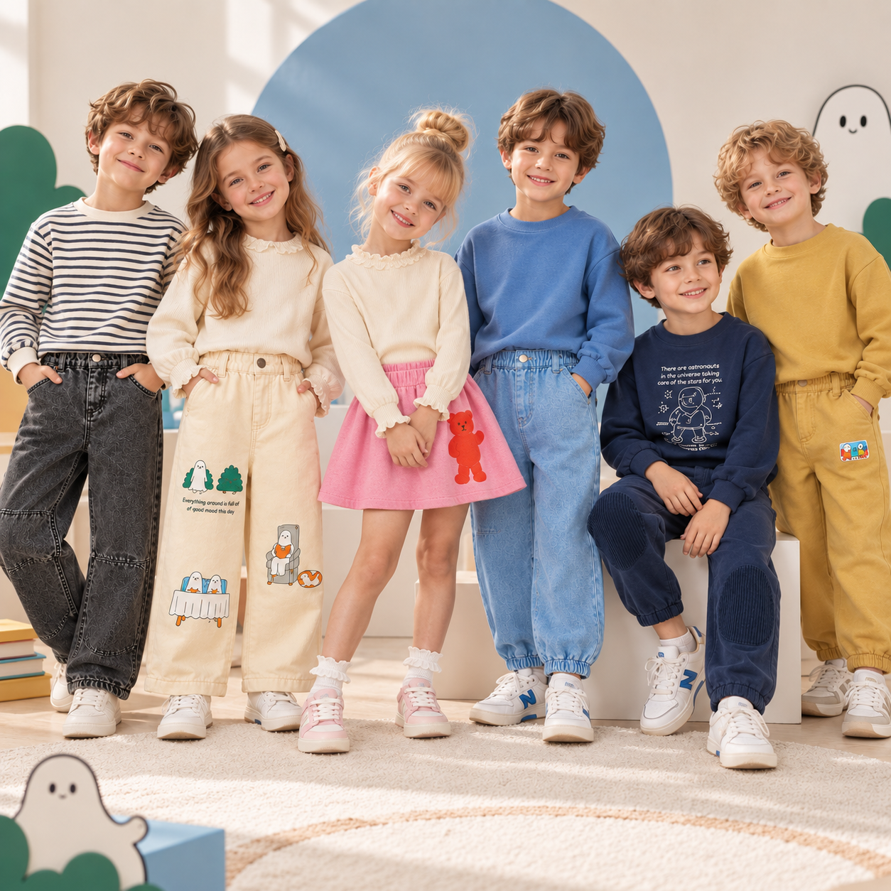 TrendStyle – Tendance et confort – Pantalon de jogging pour enfant, style denim
