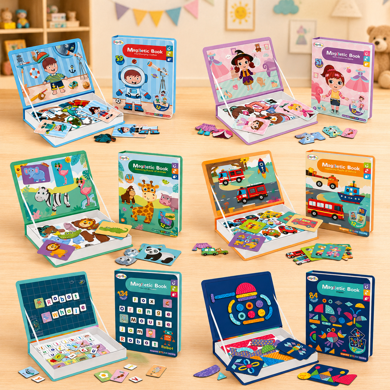 MagniPlay – Éducatif et créatif – Livre de puzzles magnétiques