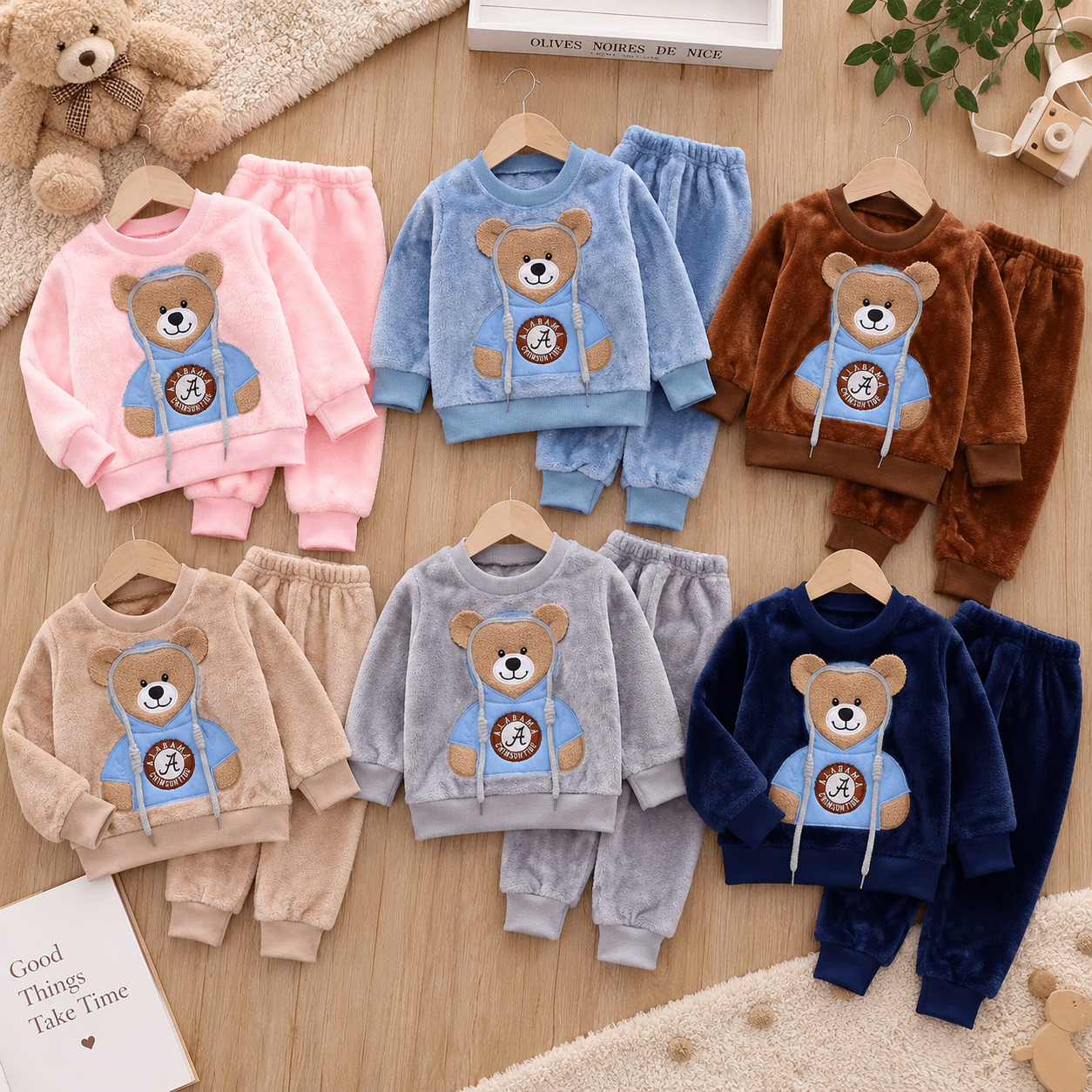 CozyBear – Chaud et doux – Survêtement pour enfant avec motif d'ours