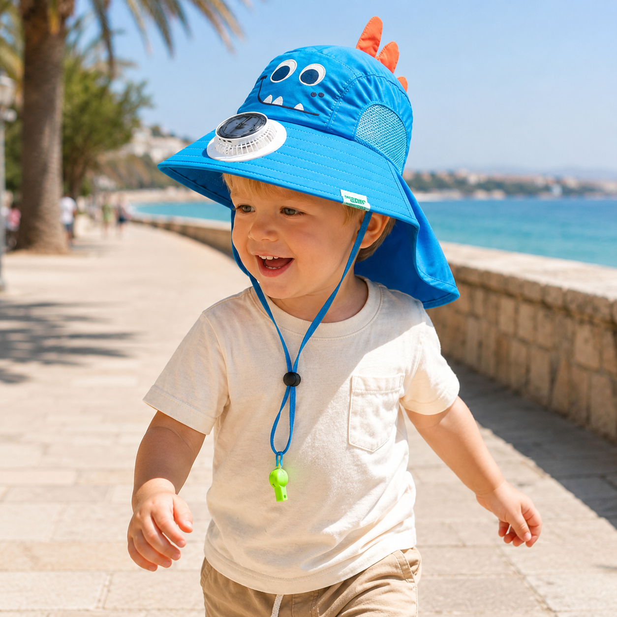 HappyShade – Protection solaire et rafraîchissement – Chapeau d'été pour enfants avec ventilateur