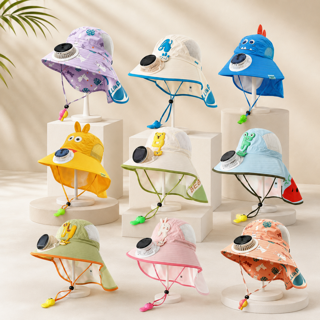 HappyShade – Protection solaire et rafraîchissement – Chapeau d'été pour enfants avec ventilateur