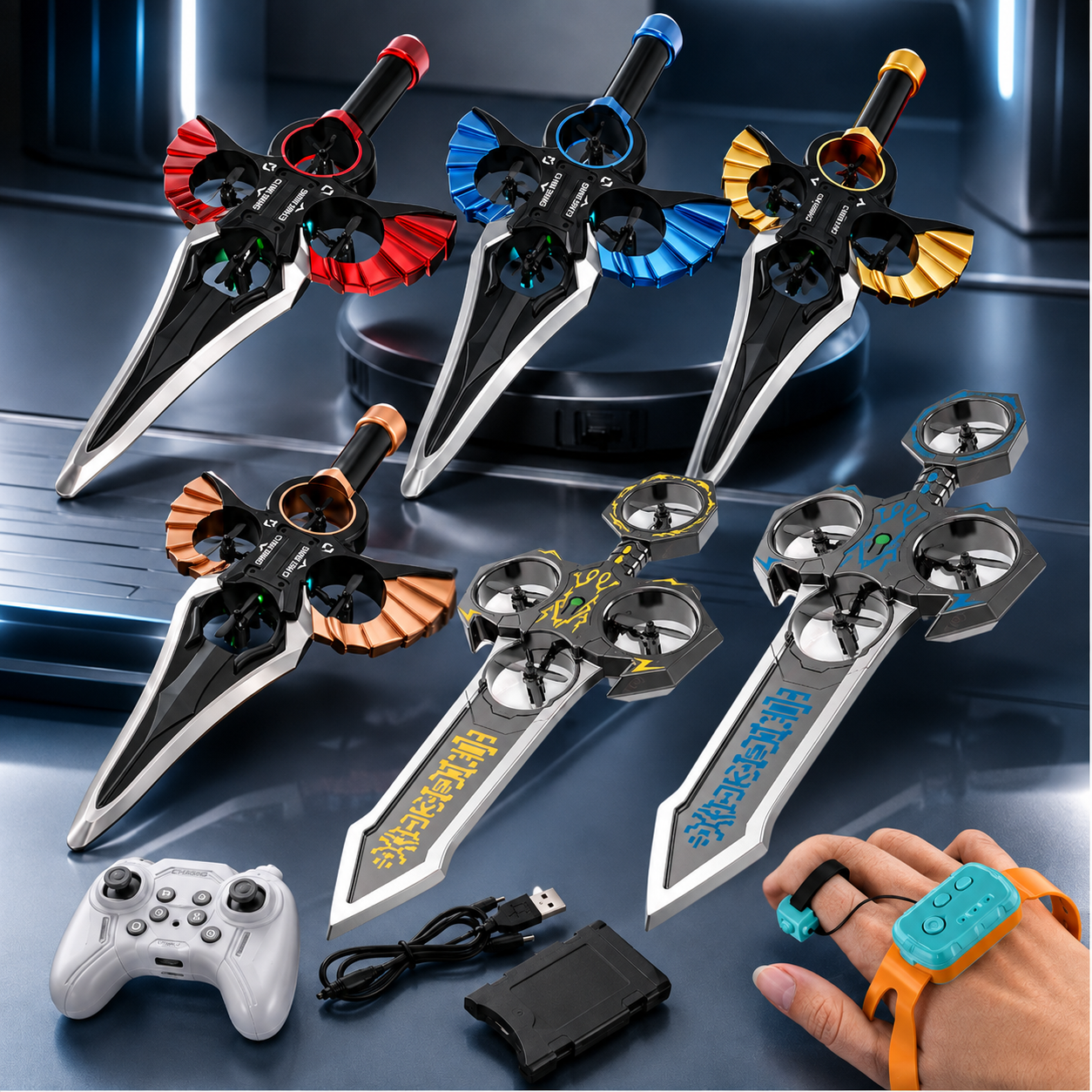 AirBlade – Ludique et interactif – Jouet volant télécommandé au design d'épée