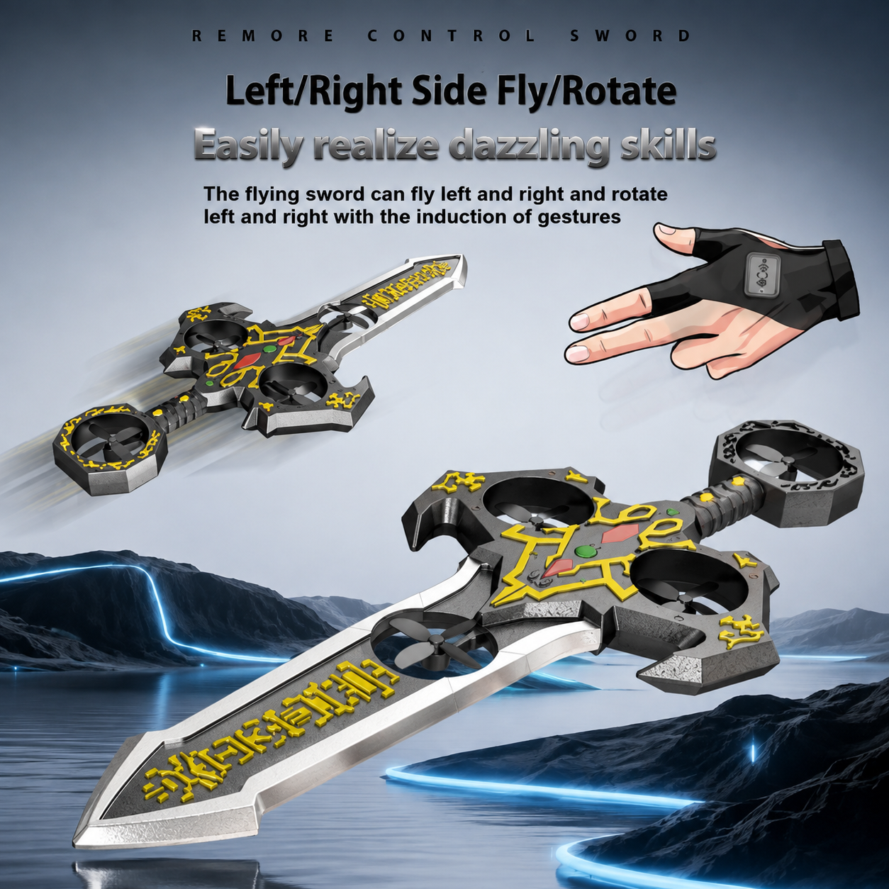 AirBlade – Ludique et interactif – Jouet volant télécommandé au design d'épée