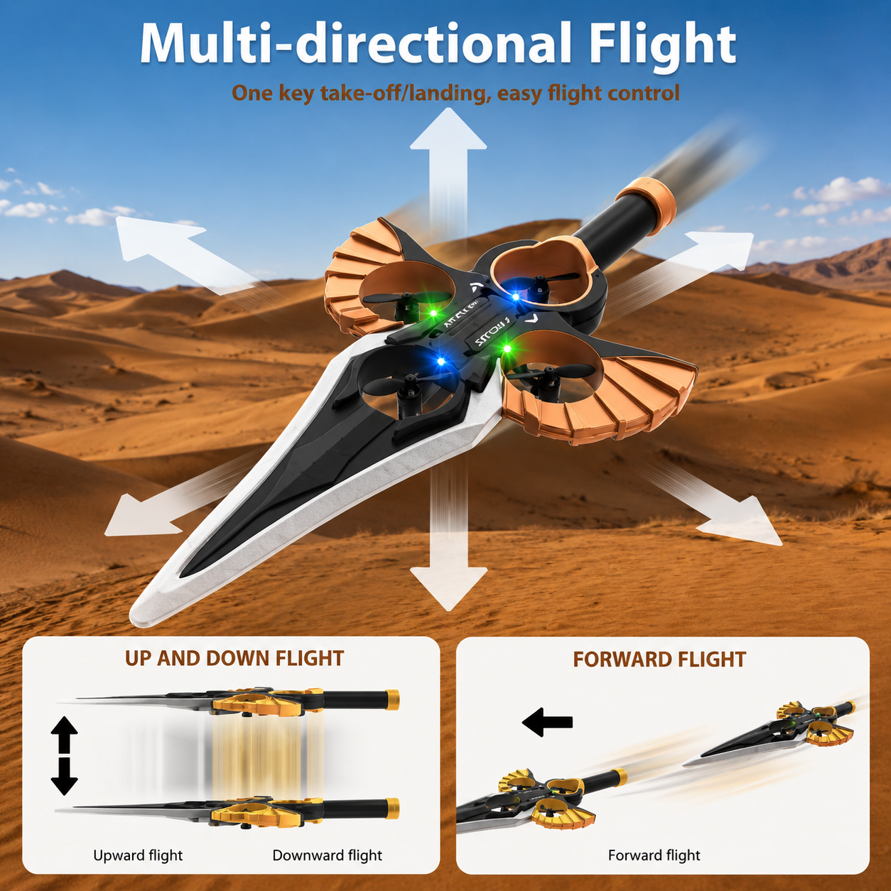 AirBlade – Ludique et interactif – Jouet volant télécommandé au design d'épée
