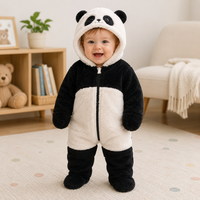Thumbnail for CozyBear – Doux et chaud – Combinaison pour bébé avec capuche à motif animalier