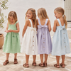 BloomGrace – Mignonne et confortable – Robe pour enfant avec nœud et bretelles réglables