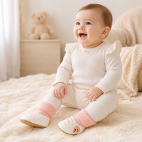 Thumbnail for LittleCloud – Confortables et pratiques – Chaussures chaudes pour bébés avec chaussette haute