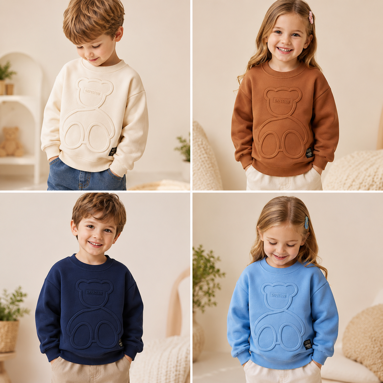 LittleCloud – Confortable et douillet – Pull avec motif d'ours en 3D