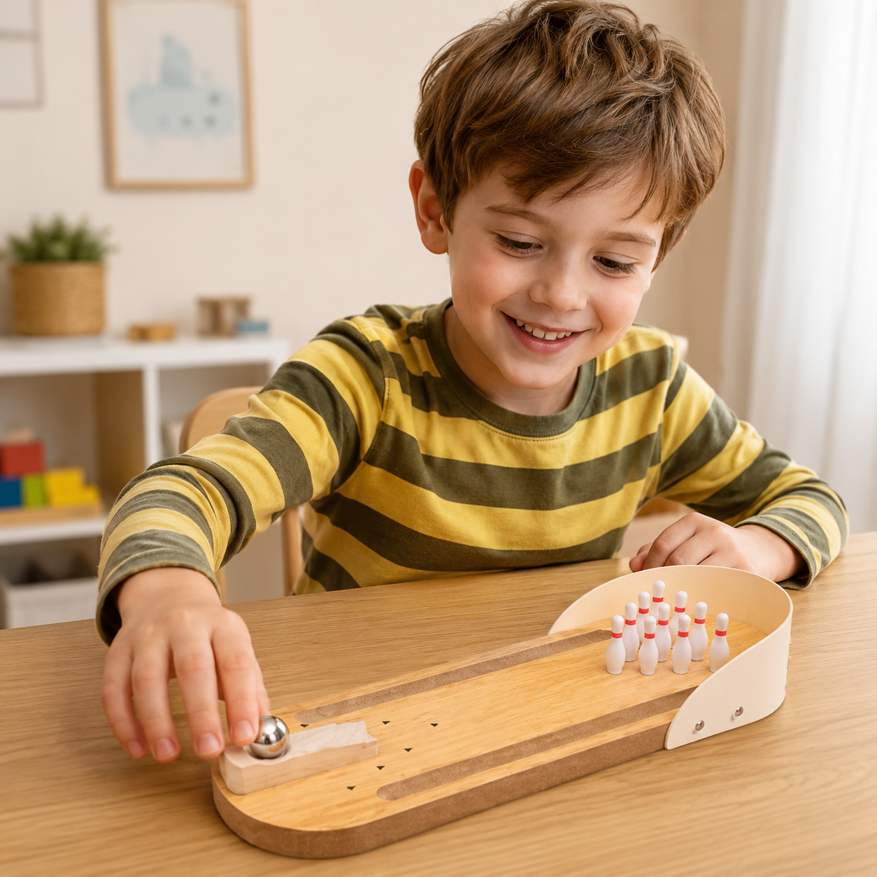 MiniStrike – Convivial et interactif – Jeu de bowling sur table en bois