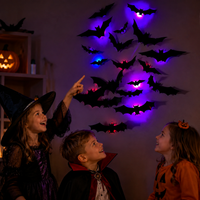 Thumbnail for SpookyGlow – Effrayant et plein d'ambiance – Décoration murale LED « chauve-souris d'Halloween »