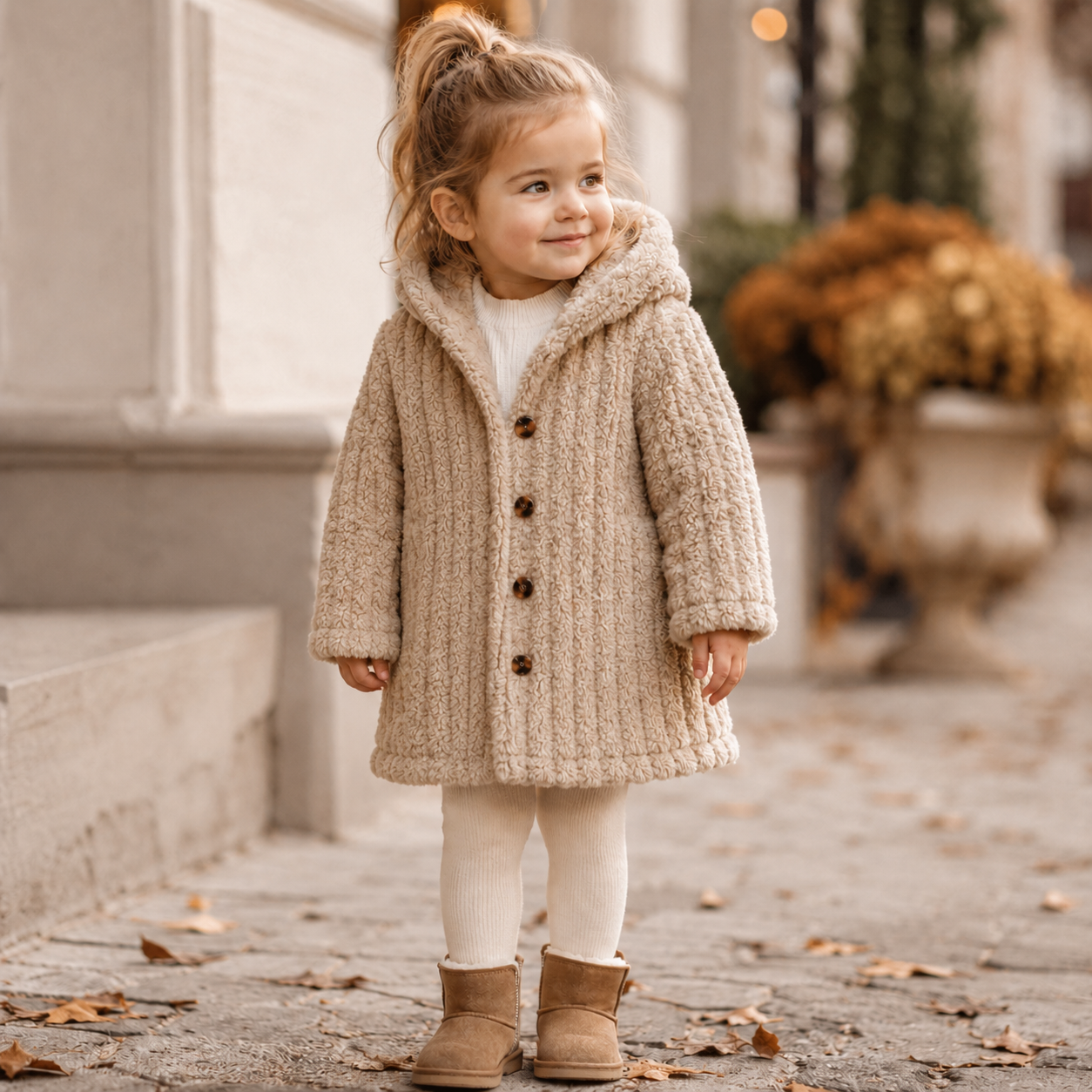 Mini Fashion - Doublure intérieure en polaire douce pour filles - Manteau d'hiver