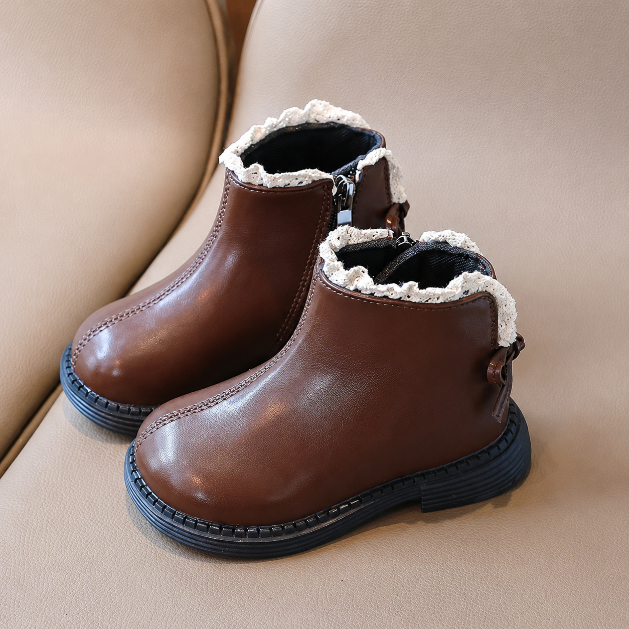 Mini Fashion - Chaud et classique - Bottines en cuir