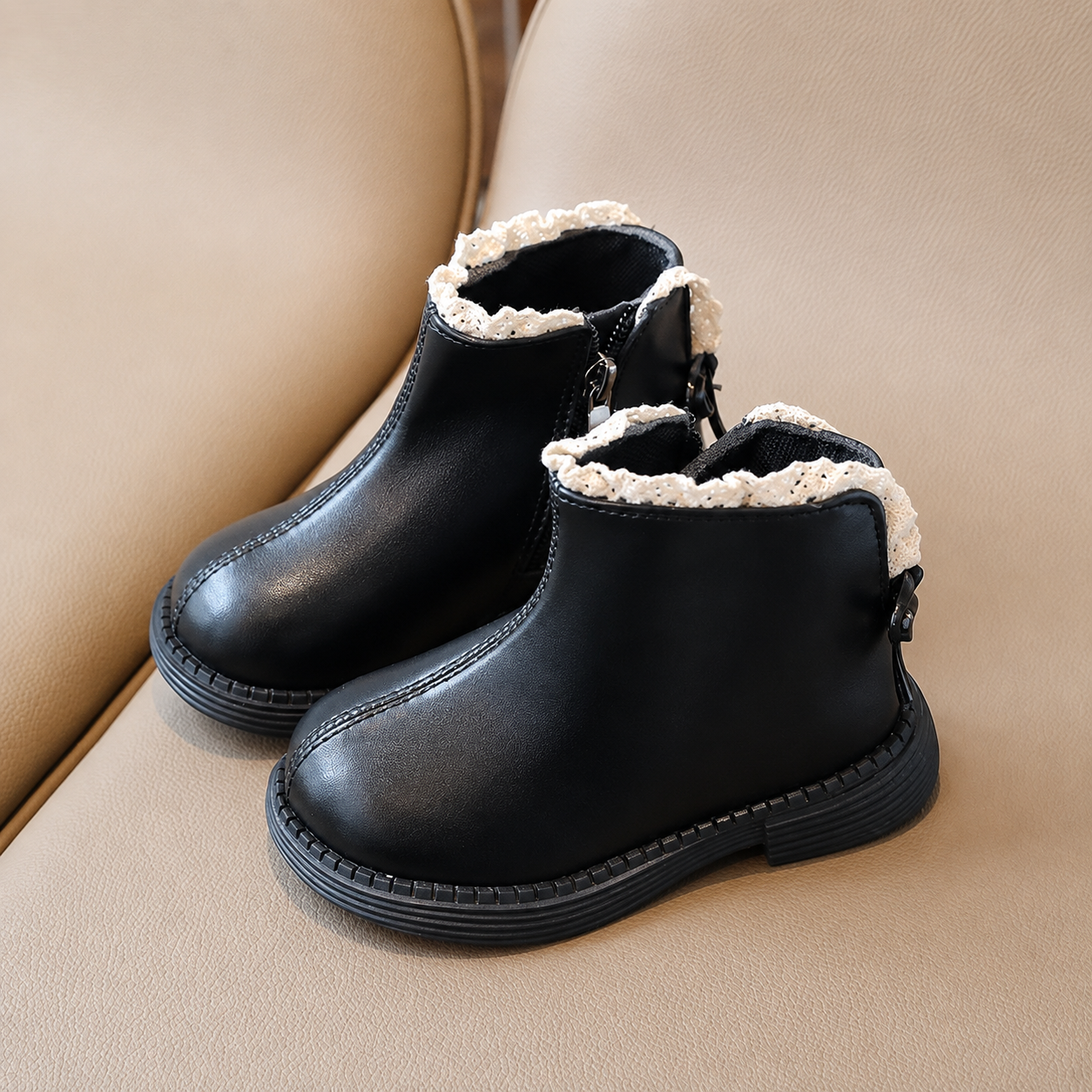 Mini Fashion - Chaud et classique - Bottines en cuir