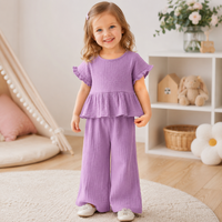 Thumbnail for SoftCharm – Élégant et confortable – Ensemble pour fille avec haut à volants et pantalon long