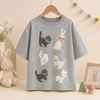 CatFun – Décontracté et ludique – T-shirt oversize à imprimé chats