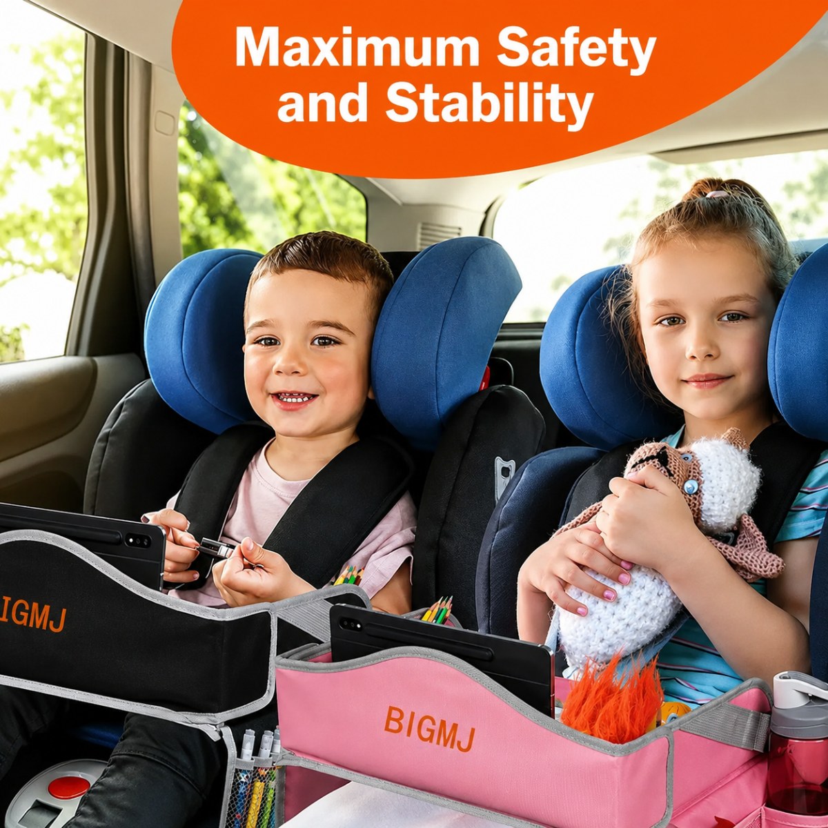 TravelBuddy – Auto & Indispensables – Plateau de voyage pliable pour enfants