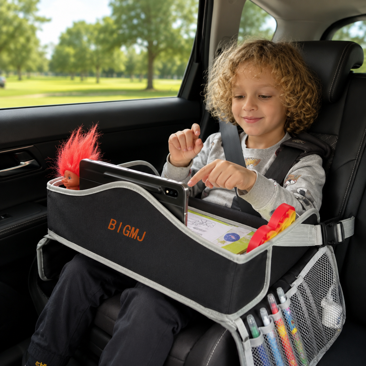 TravelBuddy – Auto & Indispensables – Plateau de voyage pliable pour enfants
