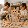 BlockyFun – Créatif et éducatif – Coffret de 100 blocs de construction en bois
