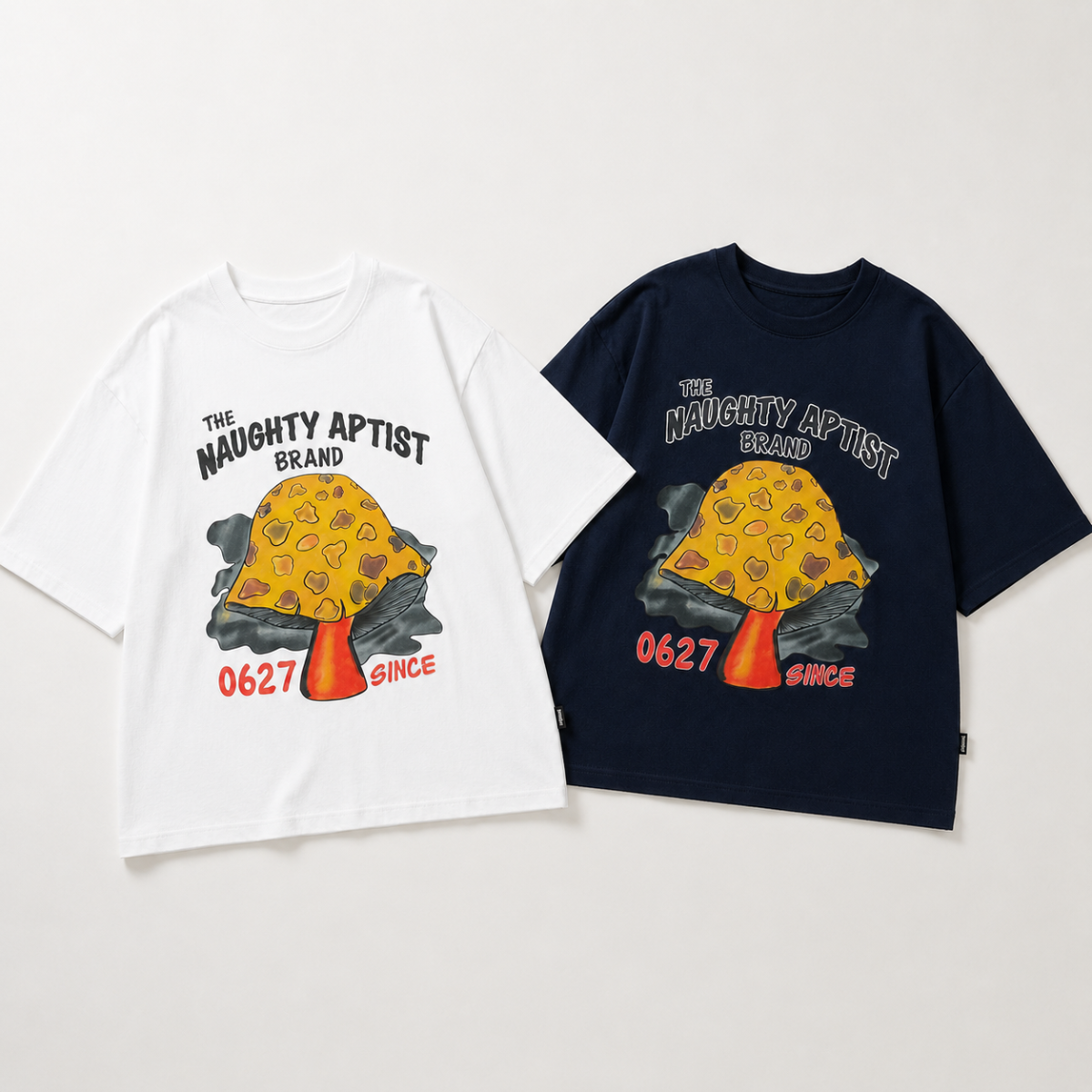 MushroomPlay – Casual & Streetwear – T-shirt oversize à imprimé champignons