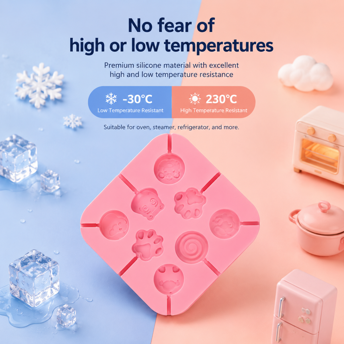 SweetPop – Des friandises saines – Lot de moules à sucettes en silicone
