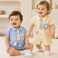 Thumbnail for KiddoStyle – Mignon et tout doux – Combinaison pour enfant avec cravate et écusson