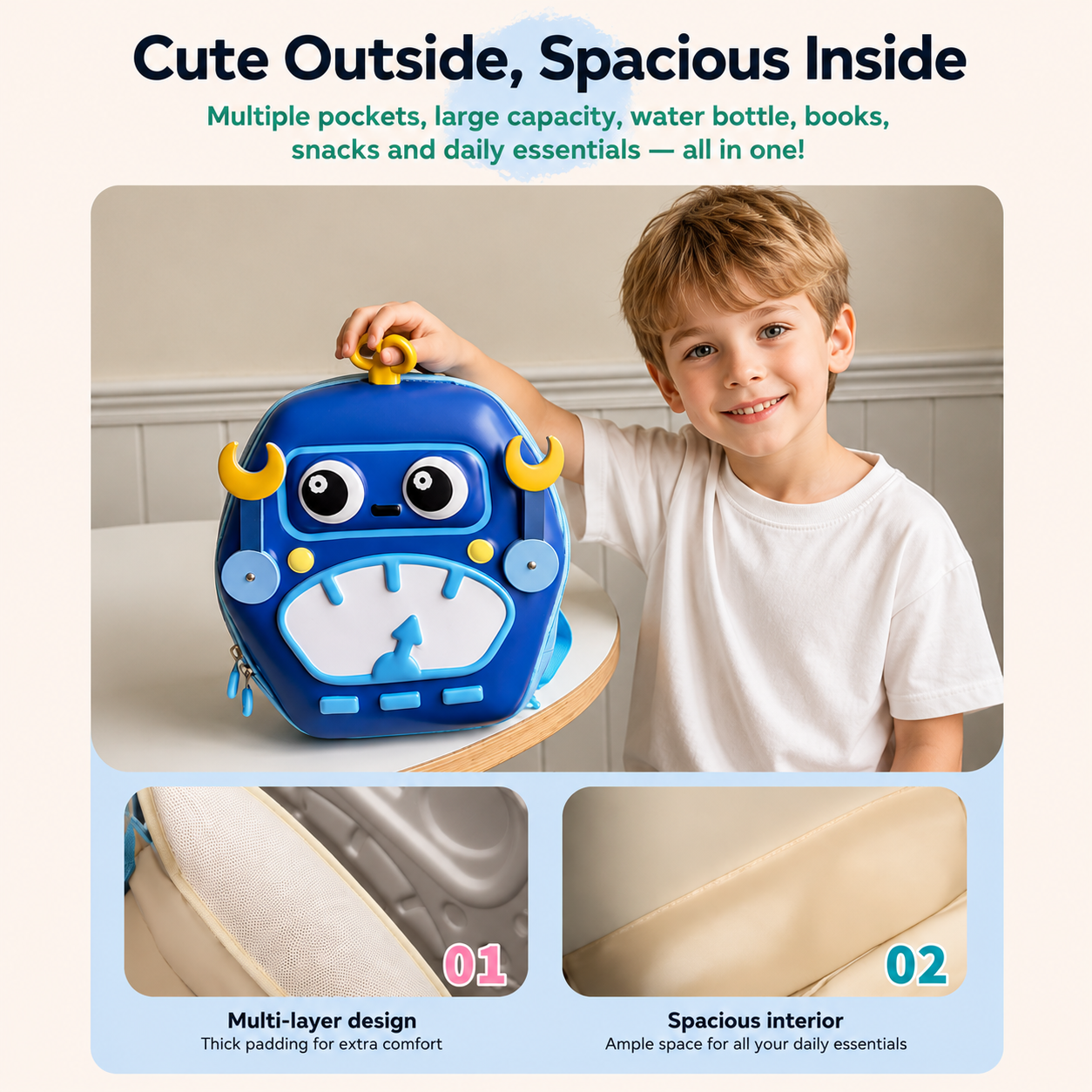 MiniBot – Tendance et pratique – Sac à dos pour enfant au motif robot