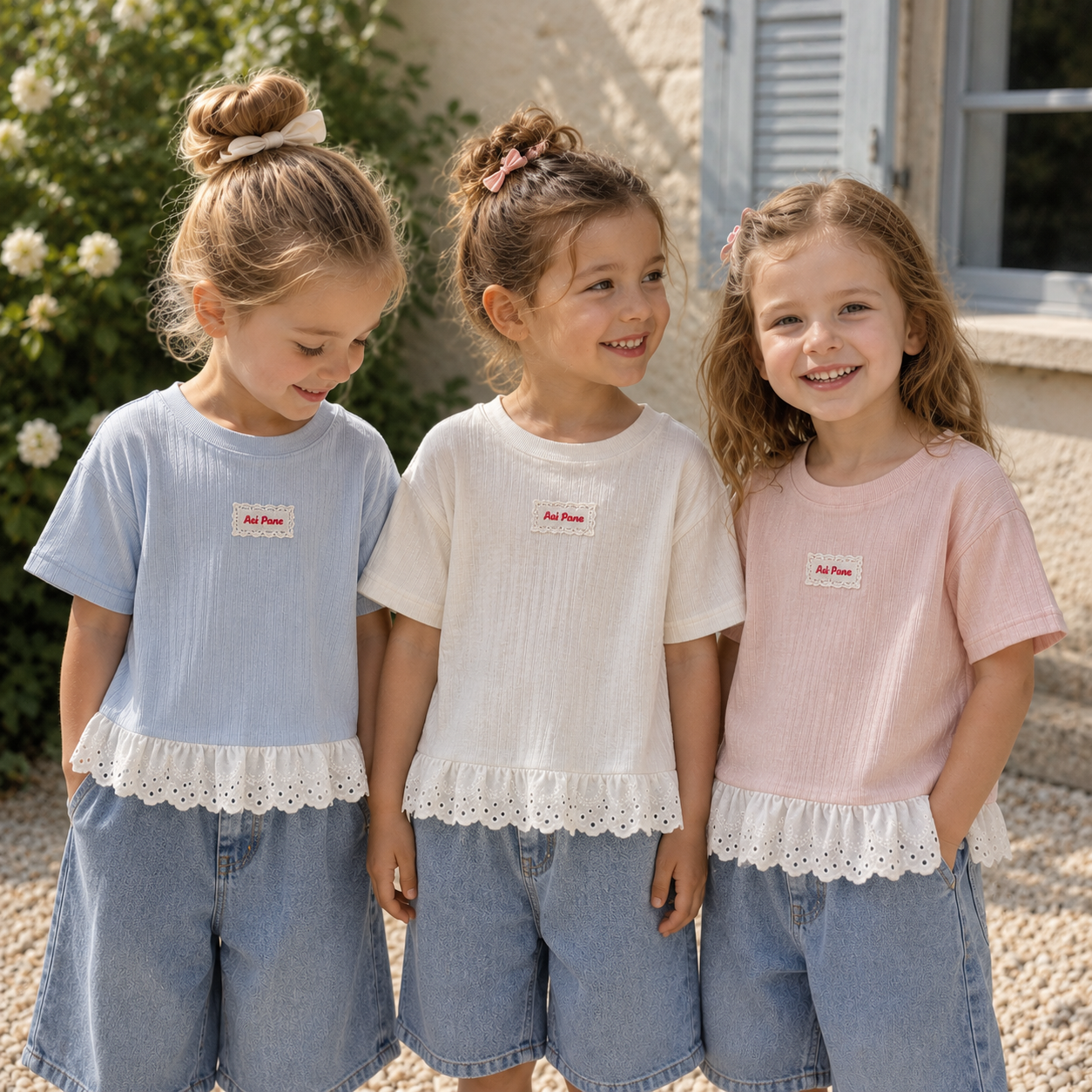 Polo Premium – Doux et mignon – T-shirt à bordure en dentelle